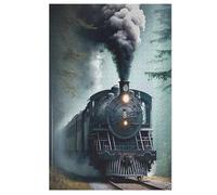 Steam Train Jigsaw Puzzles for Adults & Kids 1000 Piece Wooden Puzzle Precise Interlocking Educational Game Challenge Toy 78×53cm