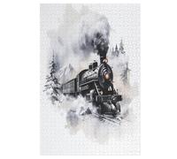 Steam Train Jigsaw Puzzles for Kids 1000 Pieces 3d Wooden Puzzle Decompression Game for Adults Women Girl Educational Game Toys 78×53cm