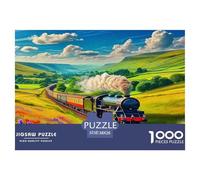 Steam Train Jigsaw Puzzles Great Gift for Adults 1000 Piece Fun Challenging Home Decoration Dream Journey Jigsaw Puzzle for Women Men Adult 38x26cm/1000pcs