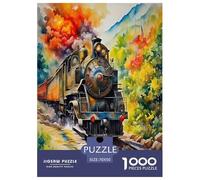 Steam Train Jigsaw Puzzles Puzzle for Adults Kids. 1000 Piece Great Gifts Challenge Toy Educational Game Home Decoration for Adults& Kids Age 14 Years Up 70x50cm/1000pcs