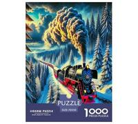 Steam Train Jigsaw Puzzles Puzzle for Adults Kids. 1000 Piece Impossible Challenge Toy Educational Game Home Decoration for Adults& Kids Age 14 Years Up 70x50cm/1000pcs