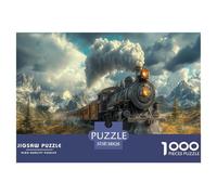 Steam Train Jigsaw Puzzles Puzzle for Adults Kids. 1000 Piece Impossible Challenge Toy Educational Games Home Decoration for Educational Games Gifts 38x26cm/1000pcs