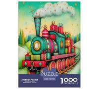 Steam Train Jigsaw Puzzles Puzzle for Adults Kids. 1000 Piece Whimsical Challenge Toy Educational Games Home Decoration for Adults& Kids Age 14 Years Up 70x50cm/1000pcs