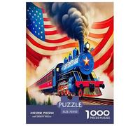 Steam Train Jigsaw Puzzles Puzzle for Adults Kids. 1000 Piece Whimsical Challenge Toy Educational Games Home Decoration for Educational Games Gifts 70x50cm/1000pcs