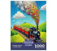 Steam Train Jigsaw Puzzles Puzzle for Adults Kids. 1000 Piece Whimsical Challenge Toy Educational Game Home Decoration for Educational Games Gifts 38x26cm/1000pcs