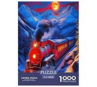 Steam Train Jigsaw Puzzles Puzzle for Adults Kids. 1000 Piece Whimsical Challenge Toy Educational Game Home Decoration for Adults& Kids Age 14 Years Up 38x26cm/1000pcs