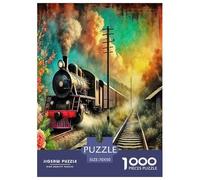 Steam Train Jigsaw Puzzles Puzzle for Adults Kids. 1000 Piece Whimsical Challenge Toy Educational Games Home Decoration for Adults& Kids Age 14 Years Up 70x50cm/1000pcs