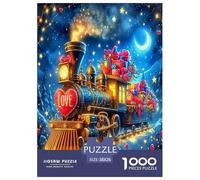 Steam Train Jigsaw Puzzles Puzzle for Adults Kids. 1000 Pieces Great Gifts Challenge Toy Educational Games Home Decoration for Adults& Kids Age 14 Years Up 38x26cm/1000pcs