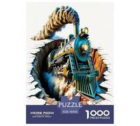 Steam Train Jigsaw Puzzles Puzzle for Adults Kids. 1000 Pieces Impossible Challenge Toy Educational Games Home Decoration for Adults& Kids Age 14 Years Up 70x50cm/1000pcs