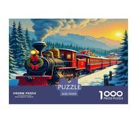 Steam Train Jigsaw Puzzles Puzzle for Adults Kids. 1000 Pieces Impossible Challenge Toy Educational Games Home Decoration for Educational Games Gifts 70x50cm/1000pcs