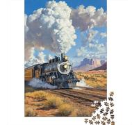 Steam Train Jigsaw Puzzles Puzzle for Adults Kids. 1000 Pieces Impossible Challenge Toy Educational Game Home Decoration for Adults& Kids Age 14 Years Up 1000pcs (75x50cm)