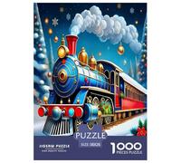 Steam Train Jigsaw Puzzles Puzzle for Adults Kids. 1000 Pieces Impossible Challenge Toy Educational Game Home Decoration for Adults& Kids Age 14 Years Up 38x26cm/1000pcs