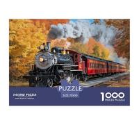 Steam Train Jigsaw Puzzles Puzzle for Adults Kids. 1000 Pieces Interesting Whimsical Challenge Toy Educational Games Home Decoration for Adults& Kids Age 14 Years Up 70x50cm/1000pcs