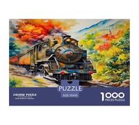 Steam Train Jigsaw Puzzles Puzzle for Adults Kids. 1000 Pieces Whimsical Challenge Toy Educational Game Home Decoration for Educational Games Gifts 70x50cm/1000pcs