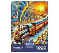 Steam Train Jigsaw Puzzles Puzzle for Adults Kids. 1000 Pieces Whimsical Challenge Toy Educational Games Home Decoration for Adults& Kids Age 14 Years Up 38x26cm/1000pcs