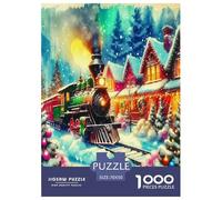 Steam Train Jigsaw Puzzles Puzzles for Adults Kids. 1000 Piece Great Gifts Challenge Toy Educational Game Home Decoration for Adults& Kids Age 14 Years Up 70x50cm/1000pcs