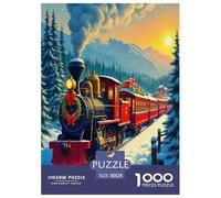 Steam Train Jigsaw Puzzles Puzzles for Adults Kids. 1000 Piece Impossible Challenge Toy Educational Games Home Decoration for Adults& Kids Age 14 Years Up 38x26cm/1000pcs