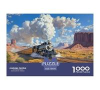 Steam Train Jigsaw Puzzles Puzzles for Adults Kids. 1000 Piece Impossible Challenge Toy Educational Games Home Decoration for Adults& Kids Age 14 Years Up 70x50cm/1000pcs