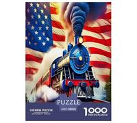 Steam Train Jigsaw Puzzles Puzzles for Adults Kids. 1000 Piece Whimsical Challenge Toy Educational Games Home Decoration for Adults& Kids Age 14 Years Up 38x26cm/1000pcs