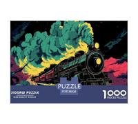 Steam Train Jigsaw Puzzles Puzzles for Adults Kids. 1000 Pieces Great Gifts Challenge Toy Educational Games Home Decoration for Adults& Kids Age 14 Years Up 38x26cm/1000pcs