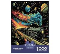 Steam Train Jigsaw Puzzles Puzzles for Adults Kids. 1000 Pieces Great Gifts Challenge Toy Educational Games Home Decoration for Adults& Kids Age 14 Years Up 70x50cm/1000pcs