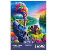 Steam Train Jigsaw Puzzles Puzzles for Adults Kids. 1000 Pieces Impossible Challenge Toy Educational Game Home Decoration for Educational Games Gifts 70x50cm/1000pcs