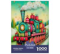 Steam Train Jigsaw Puzzles Puzzles for Adults Kids. 1000 Pieces Whimsical Challenge Toy Educational Games Home Decoration for Educational Games Gifts 38x26cm/1000pcs