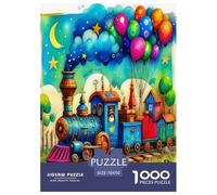 Steam Train Jigsaw Puzzles Puzzles for Adults Kids. 1000 Pieces Whimsical Challenge Toy Educational Games Home Decoration for Educational Games Gifts 70x50cm/1000pcs