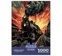 Steam Train Jigsaws for Adults Challenging Puzzle Games The Impossible Challenge 1000 Piece Difficult Hard Jigsaw Puzzles for Man And Woman with Letters on Back 38x26cm/1000pcs