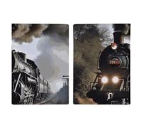 Steam Train Leather Passport Holder Handmade Passport Cover with Card And Ticket Slot Easy Access Passport Case Passport Wallet Passport Holder for Women And Men, style, 20.3x13.8cm