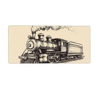 Steam Train Mouse Mat Vintage Gaming Mouse Pad with Stitched Edges Non-Slip Large Desk Mat for PC Laptop Office Home Gamer 900x400x3mm Keyboard Mousepad
