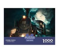 Steam Train Night 1000 Pieces Puzzle for Home Wall Decor -Mystical Steam Train with Teal Smoke Fun Present & Activity for Adults Kids Great Gift Idea70x50cm/1000pcs
