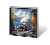 Steam Train Old Engine Button Pins Square Badge Personalized Button Brooch Lapel Pins for Women Men Gifts