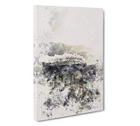 Steam Train Over Glenfinnan Viaduct Watercolour Canvas Print | Gallery Wrapped 30mm Frame Wall Art | 30x20 inches | Ready to Hang | Modern Vehicles Picture | Living Room Bedroom Lounge Office