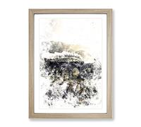 Steam Train Over Glenfinnan Viaduct Watercolour Modern Framed Print | A3 Oak Framed Wall Art | Ready to Hang | Modern Vehicle Picture | Living Room Bedroom Lounge Office