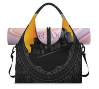 Steam Train Pattern Sports Duffel Bag for Women Men Vintage Train Weekend Overnight Bag with Shoe Compartment Shoulder Tote Luggage Bag for Yoga Gym Travel