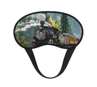 Steam Train Print Adjustable Eye Cover for Sleeping, Comfortable, Pressure-Free and Breathable Sleeping Masks