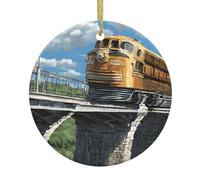 Steam Train Print Christmas Ornaments Couple Gifts For Him Her Christmas Tree Decoration Ceramic Hanging Ornament Anniversary