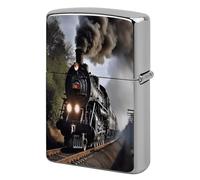 Steam Train Print Metal Lighter Cover Case, Vintage Cool Lighter Housing Funny Lighters Sleeve for Zippo Men Dad Husband Gift Collect