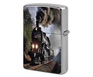 Steam Train Print Metal Lighter Cover Case, Vintage Cool Lighter Housing Funny Lighters Sleeve for Zippo Men Dad Husband Gift Collect