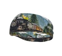 Steam Train Print Unisex Sport Headbands â€“ Moisture-Wicking Sweatbands Suitable for Kids, Men, Women