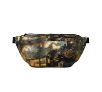 Steam Train Printed Fanny Pack Waist Bag for Men Women, Adjustable Bumbags Hip Bum Bag Travel Crossbody Bags Sports Running Hiking Belt Bag