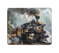 Steam Train Printed Gaming Mouse Pad 9.5x7.9 Inches, Non-Slip Rubber Base Laptop Mousepad Desk Mat with Stitched Edges for Gamer, Office, Home