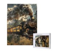 Steam Train Printed Wooden Intelligence Puzzle 38x52 CM, 500 Pieces(boxed) Jigsaw Puzzles Education Game for Adults, Home Decoration Puzzle