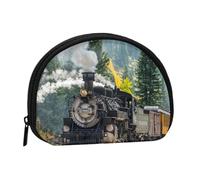 Steam Train Prints Coin Purse for Women Cute Small Change Wallet Mini Coin Purses Pouch with Zipper