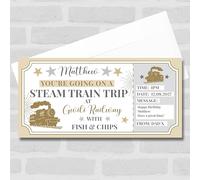 Steam Train Railway Trip Gwili Railway Personalised Gift Voucher Surprise Ticket | Custom Greetings Card | Surprise Reveal Voucher Spoof Ticket
