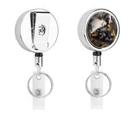 Steam Train Retractable Work Badge Holder Keychain Badge Reel 24.4" Cord & 360° Swivel Alligator Clip Heavy Duty Id Name Tag Holder for Nurses Doctors Teachers Office Workers