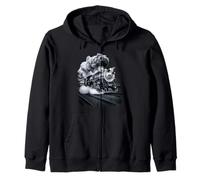 Steam Train Roaring Through the Night Zip Hoodie