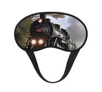 Steam Train Sleep Mask for Side Sleeper Eye Mask for Sleeping Light Blocking Soft Breathable Sleep Eye Mask for Women Men Adjustable Elastic Strap Travel Nap Blackout Eye Shade Cover