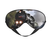 Steam Train Sleep Mask for Women & Men - Double-Sided Eye Mask with Adjustable Strap, Soft Silky Feel, Light-Blocking & Breathable for Travel, Nap, Shift Work, Yoga